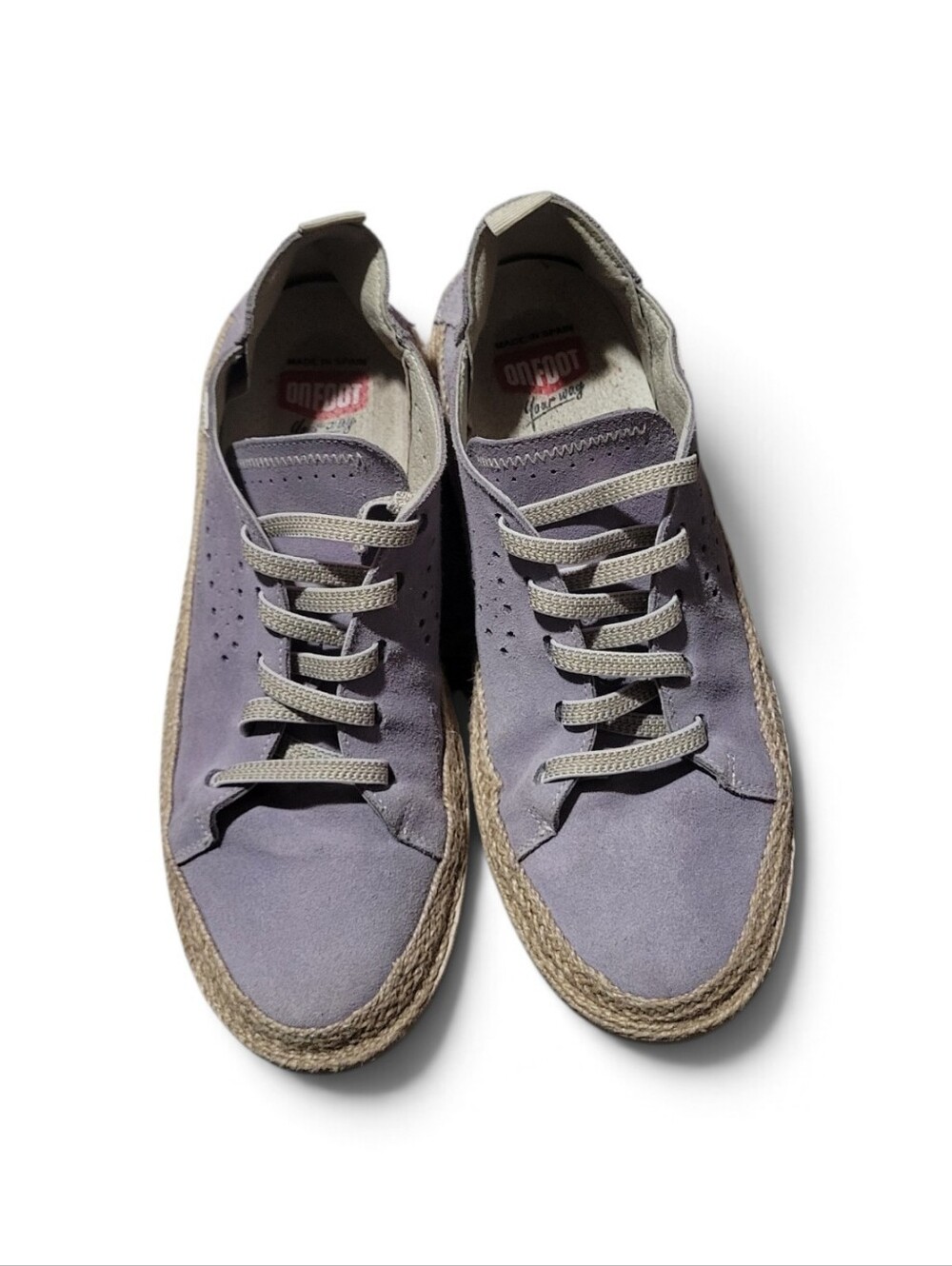 On Foot Lavender Suede Sneakers